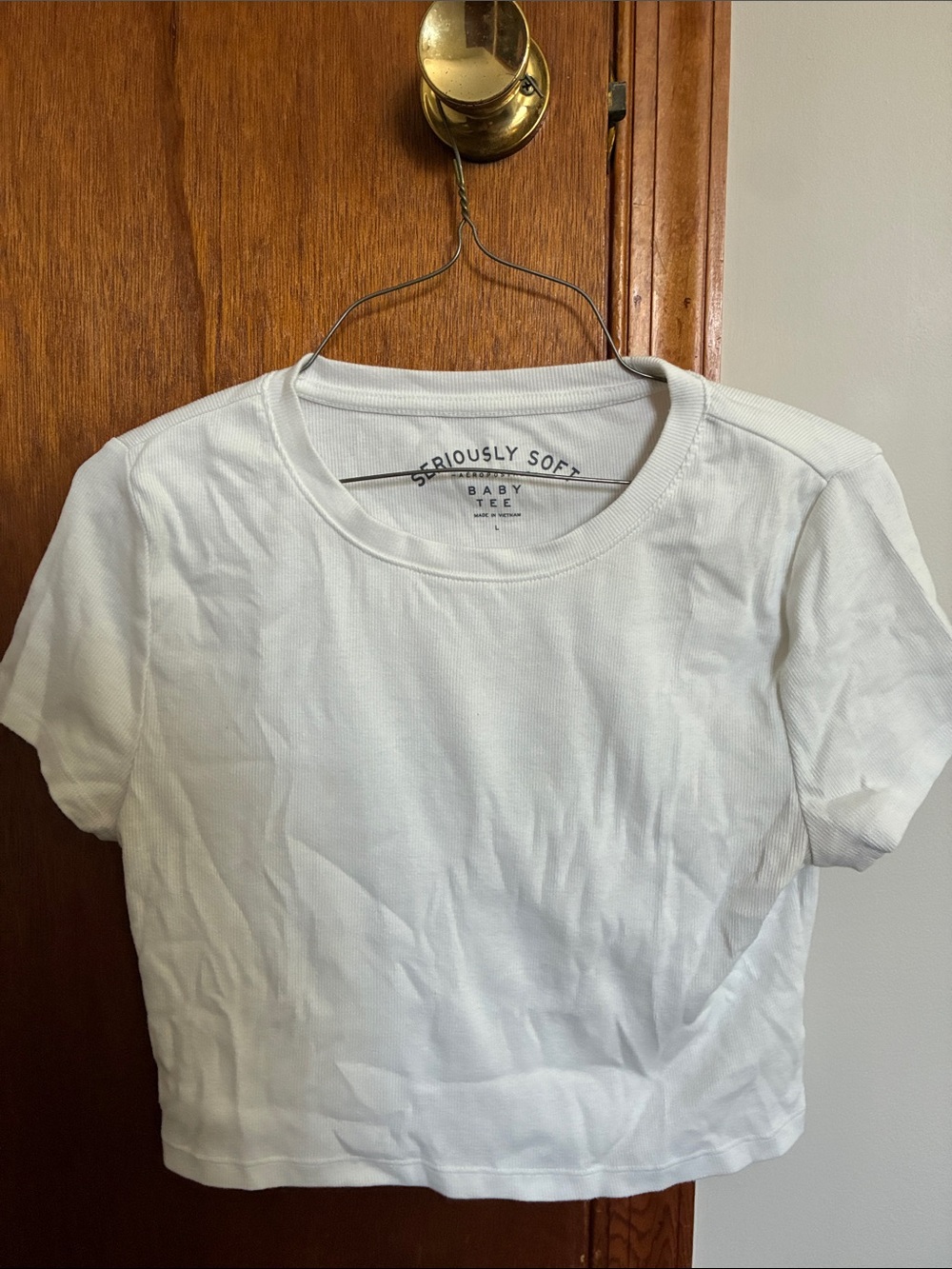 Aeropostale White Seriously Soft Baby Tee